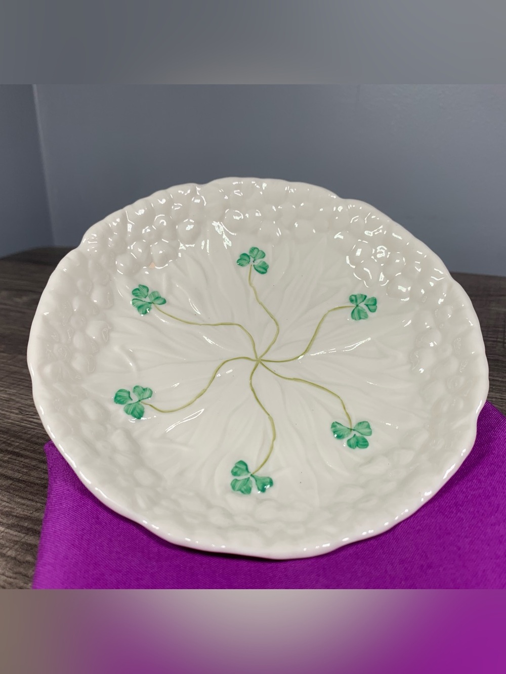 Belleek Shamrock Collection Accent Trinket Dish